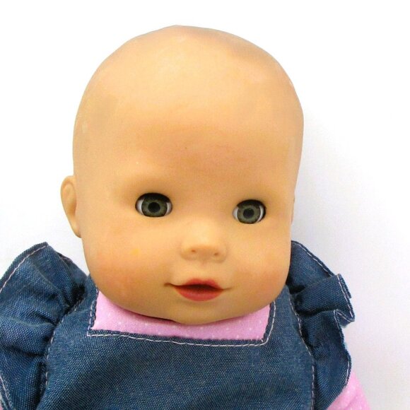 Gotz 16" Pottery Barn Doll sleepy Hazel Eyes Denim Overalls Pink Top Cloth Body - Picture 5 of 7